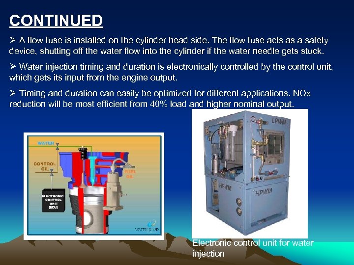 CONTINUED Ø A flow fuse is installed on the cylinder head side. The flow