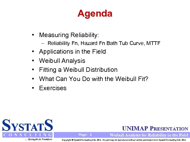 Agenda • Measuring Reliability: – Reliability Fn, Hazard Fn Bath Tub Curve, MTTF •