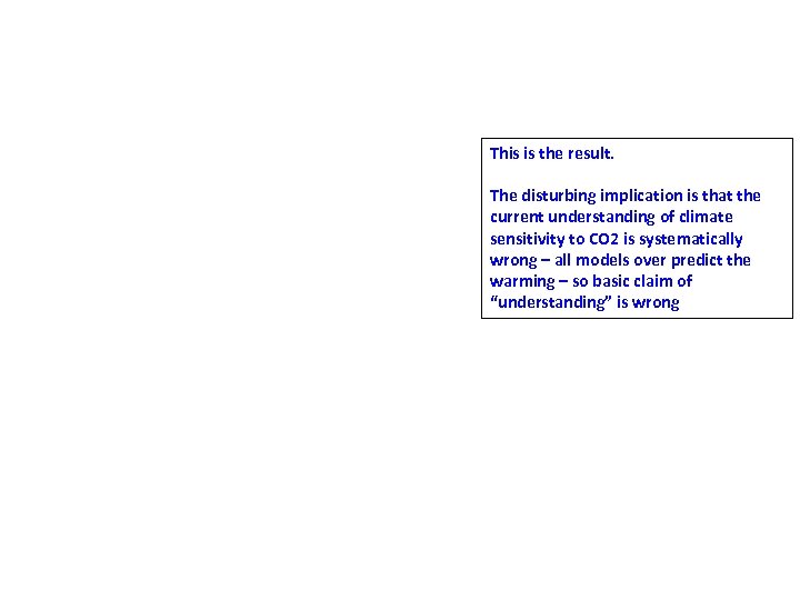 This is the result. The disturbing implication is that the current understanding of climate