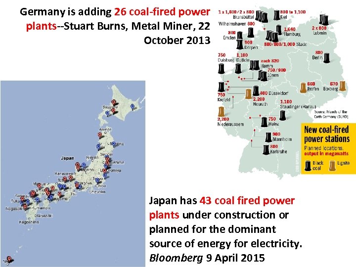 Germany is adding 26 coal-fired power plants--Stuart Burns, Metal Miner, 22 October 2013 Japan
