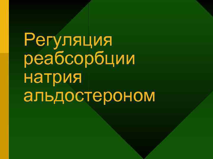 Регуляция реабсорбции натрия альдостероном 