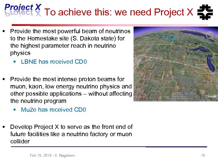 To achieve this: we need Project X § Provide the most powerful beam of