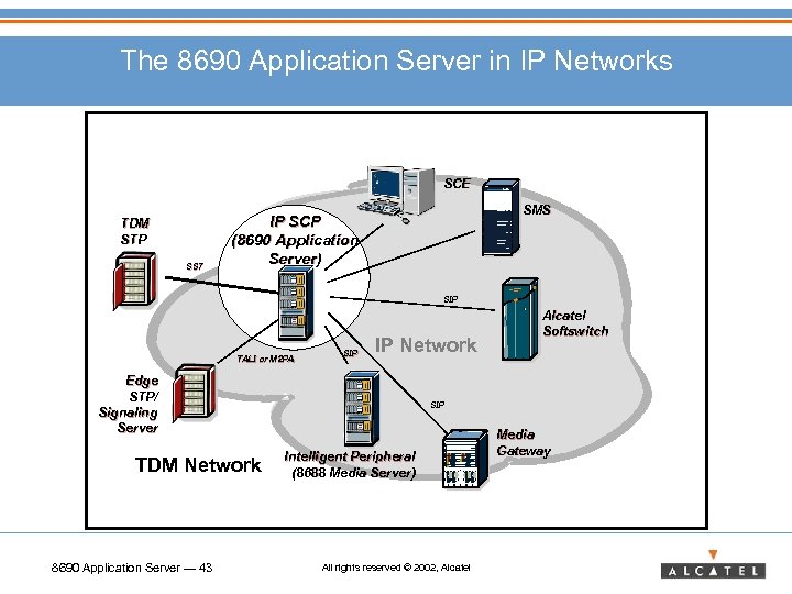 The 8690 Application Server in IP Networks SCE TDM STP SS 7 SMS IP