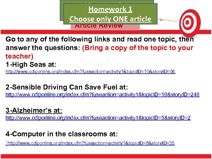 Homework 11 Homework Choose only ONE article Article Review Go to any of the