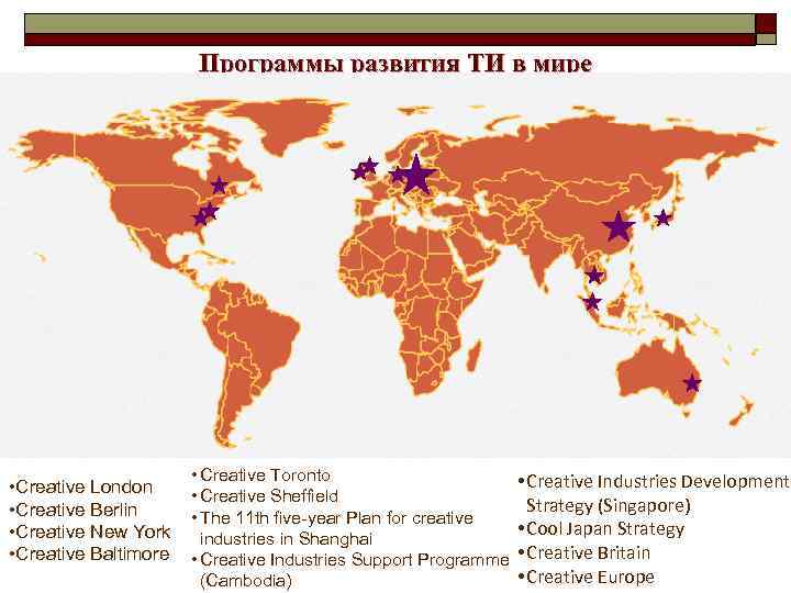 Программы развития ТИ в мире • Creative London • Creative Berlin • Creative New