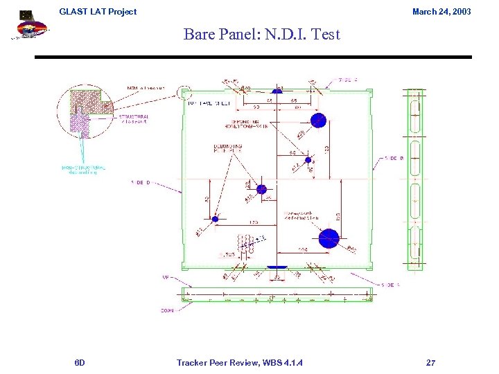 GLAST LAT Project March 24, 2003 Bare Panel: N. D. I. Test 6 D