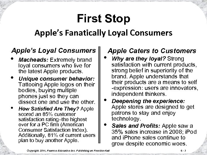 First Stop Apple’s Fanatically Loyal Consumers Apple’s Loyal Consumers • • • Macheads: Extremely