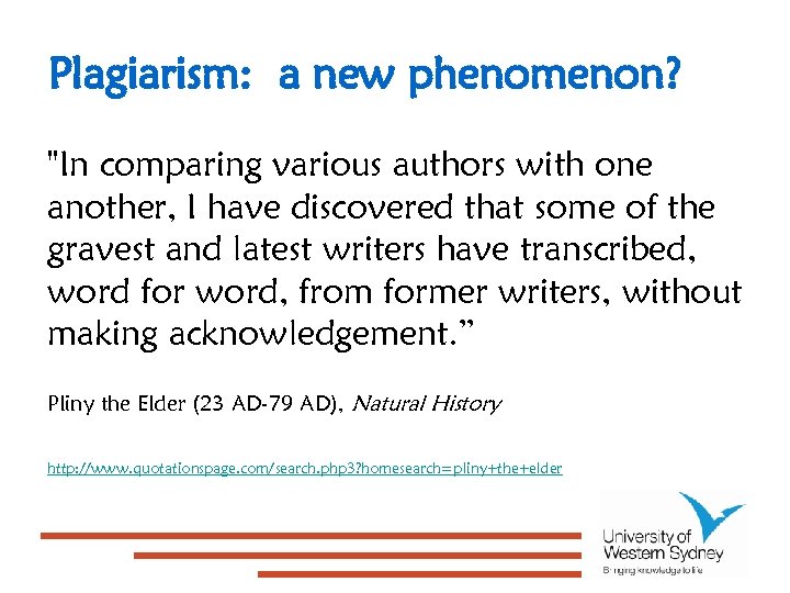 Plagiarism: a new phenomenon? 