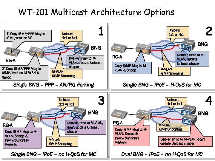 WT-101 Multicast Architecture Options 1’ Copy IGMP/PPP Msg to IGMP/IPo. E on VC 1