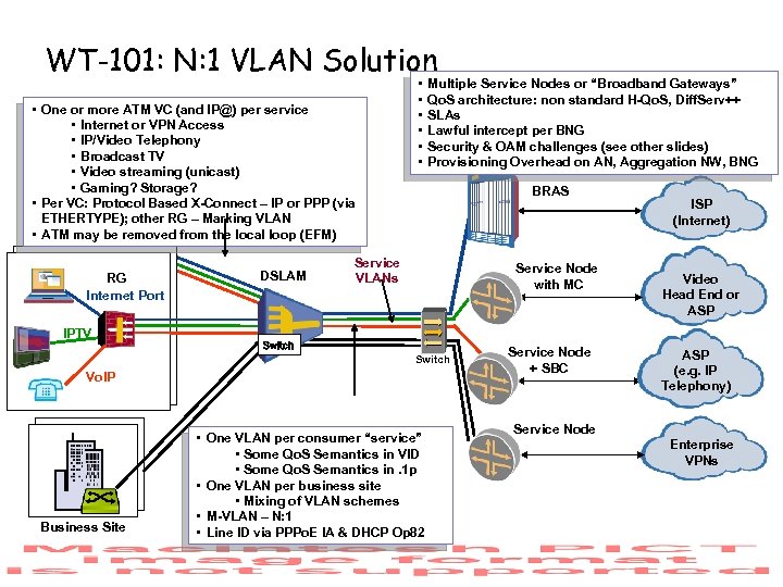 WT-101: N: 1 VLAN Solution • One or more ATM VC (and IP@) per