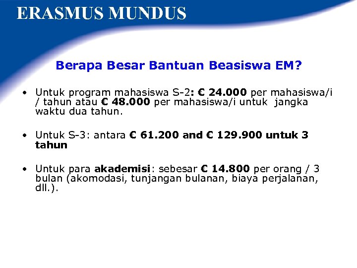 Erasmus mundus programs