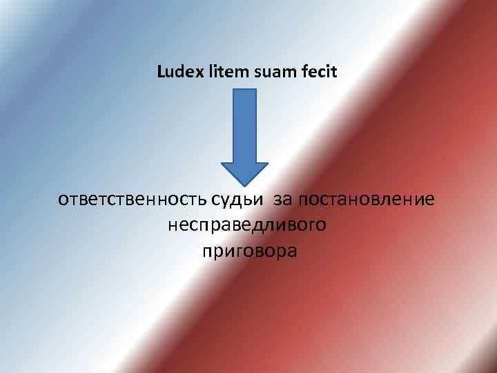Ludex litem suam fecit ответственность судьи за постановление несправедливого приговора 