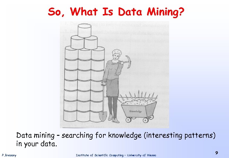 So, What Is Data Mining? Data mining – searching for knowledge (interesting patterns) in