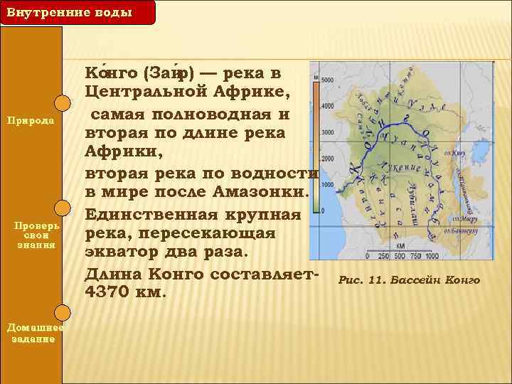 Внутренние воды Природа Проверь свои знания Домашнее задание Ко нго (Заи ) — река