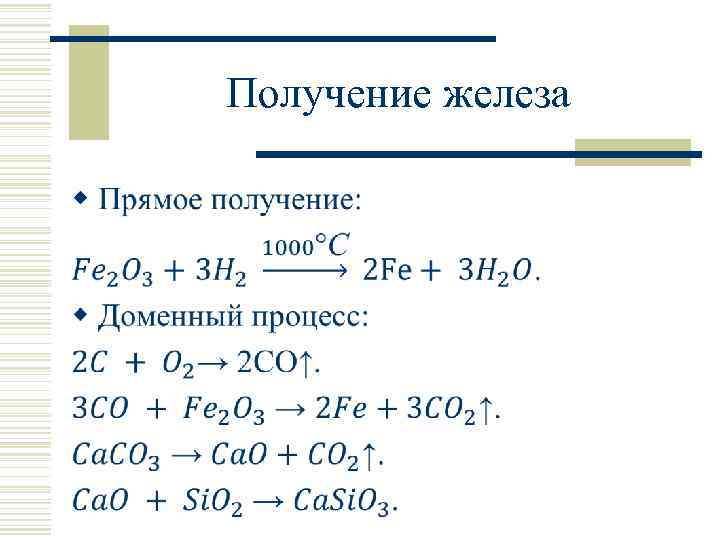 Получение железа w 