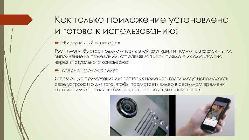 Как только приложение установлено и готово к использованию: «Виртуальный консьерж» Гости могут быстро подключиться
