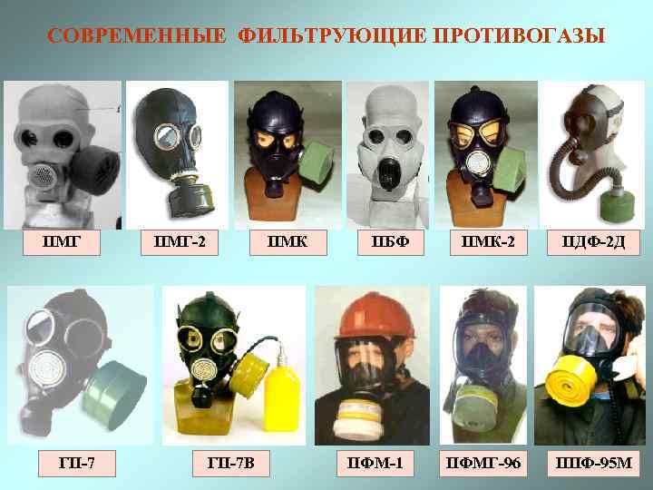 СОВРЕМЕННЫЕ ФИЛЬТРУЮЩИЕ ПРОТИВОГАЗЫ ПМГ ГП-7 ПМГ-2 ПМК ГП-7 В ПБФ ПФМ-1 ПМК-2 ПФМГ-96 ПДФ-2