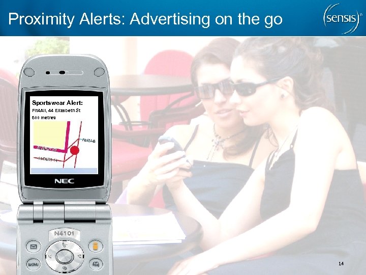 Proximity Alerts: Advertising on the go Sportswear Alert: Fit 4 All, 44 Elizabeth St
