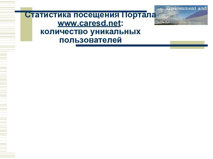 Статистика посещения Портала www. caresd. net: количество уникальных пользователей 