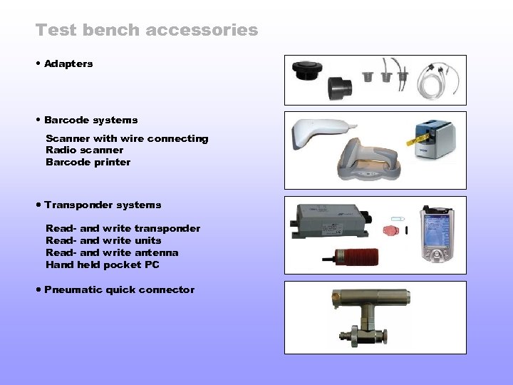 Test bench accessories • Adapters • Barcode systems Scanner with wire connecting Radio scanner
