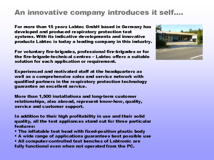 An innovative company introduces it self. . For more than 15 years Labtec Gmb.
