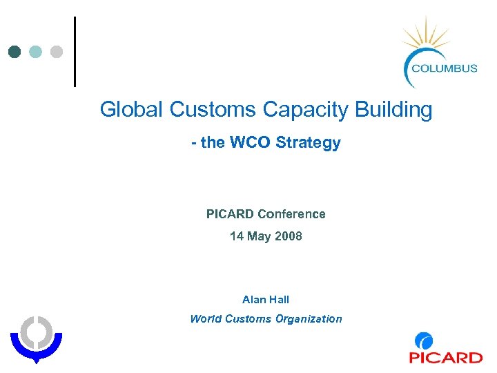 Global Customs Capacity Building - the WCO Strategy PICARD Conference 14 May 2008 Alan
