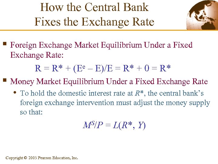 How the Central Bank Fixes the Exchange Rate § Foreign Exchange Market Equilibrium Under