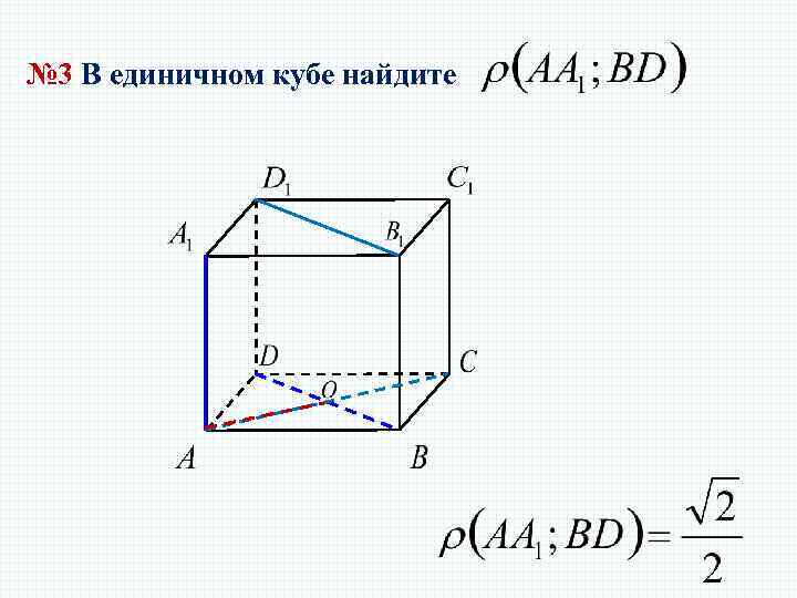 № 3 В единичном кубе найдите 