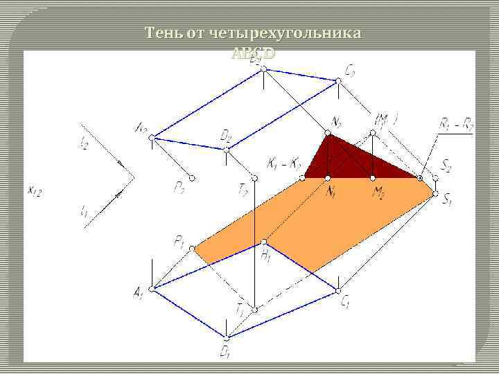 Тень от четырехугольника АВСD 