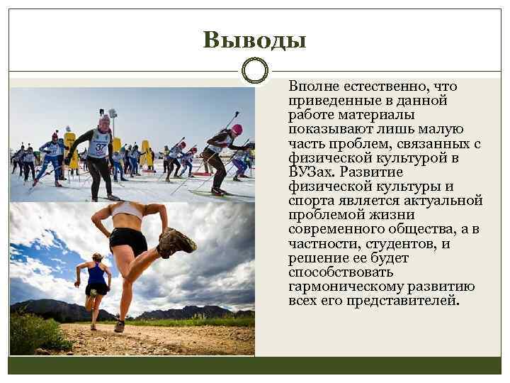 Выводы Вполне естественно, что приведенные в данной работе материалы показывают лишь малую часть проблем,