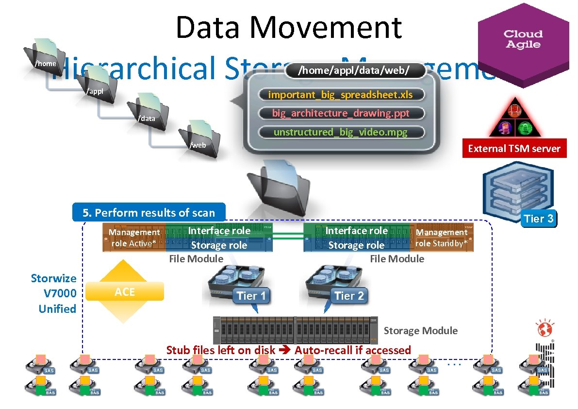 Data Movement Hierarchical Storage Management /home/appl/data/web/ /appl important_big_spreadsheet. xls big_architecture_drawing. ppt /data unstructured_big_video. mpg