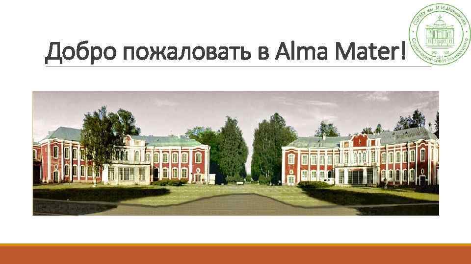 Добро пожаловать в Alma Mater! 