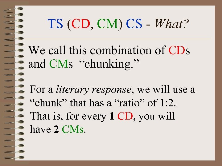 TS (CD, CM) CS - What? We call this combination of CDs and CMs