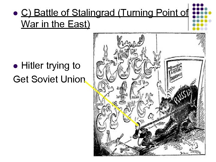 l C) Battle of Stalingrad (Turning Point of War in the East) Hitler trying