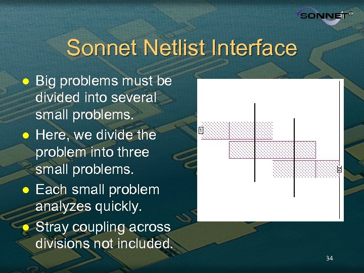 Sonnet Netlist Interface l l Big problems must be divided into several small problems.