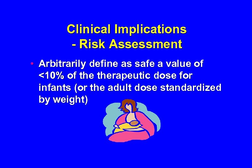 Clinical Implications - Risk Assessment • Arbitrarily define as safe a value of <10%