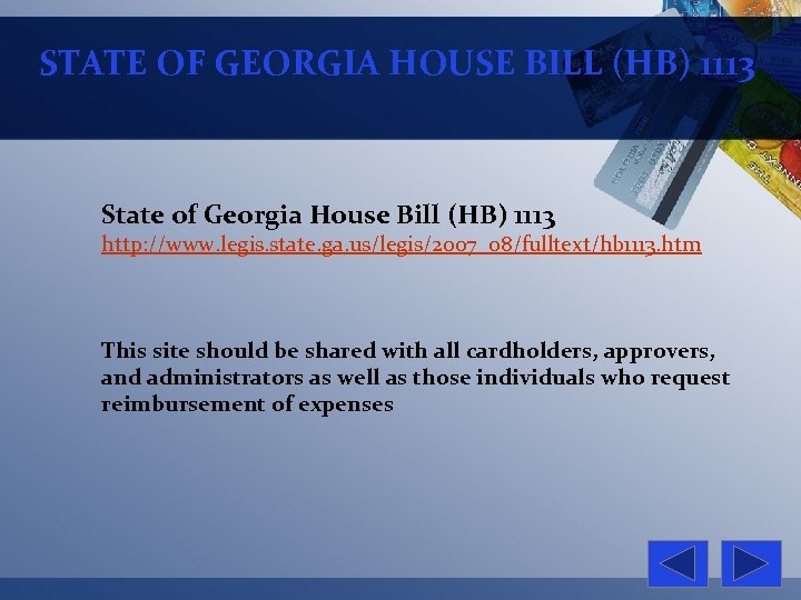 STATE OF GEORGIA HOUSE BILL (HB) 1113 State of Georgia House Bill (HB) 1113