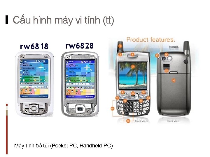 Cấu hình máy vi tính (tt) Máy tính bỏ túi (Pocket PC, Handheld PC)