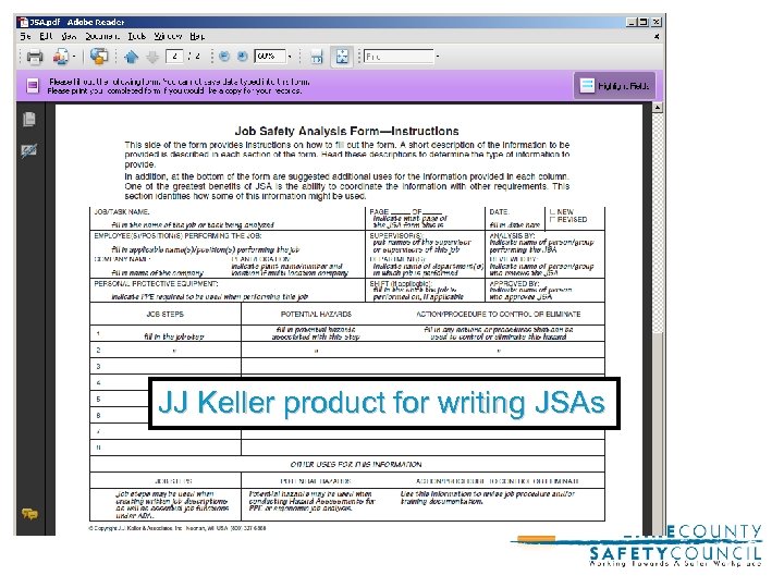 JJ Keller product for writing JSAs 