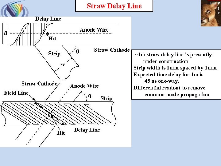 Straw Delay Line UH M E P COMET ~1 m straw delay line is