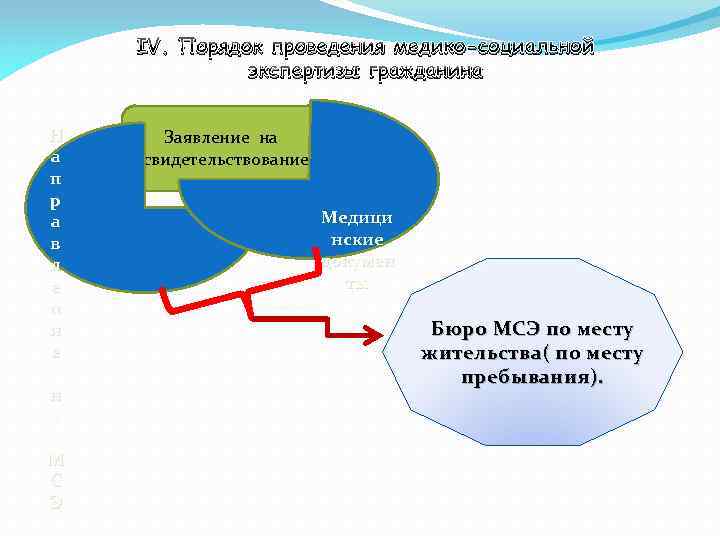 IV. Порядок проведения медико-социальной экспертизы гражданина Н а п р а в л е