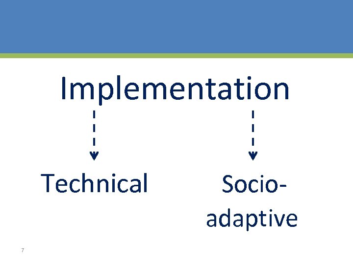 Implementation Technical Socio- adaptive 7 