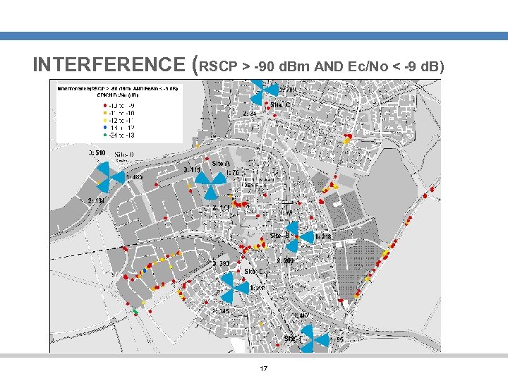 INTERFERENCE (RSCP > -90 d. Bm AND Ec/No < -9 d. B) 17 