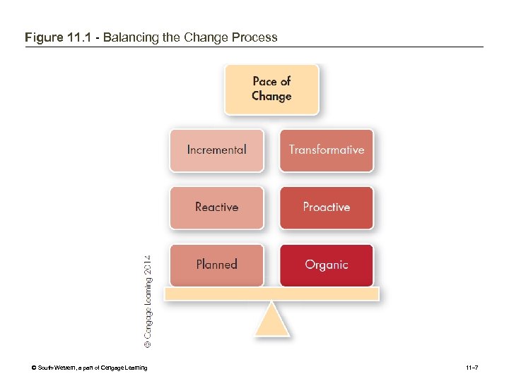 Figure 11. 1 - Balancing the Change Process © South-Western, a part of Cengage