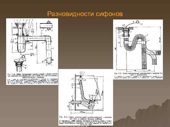 Разновидности сифонов 