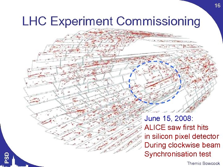 16 PSD LHC Experiment Commissioning June 15, 2008: ALICE saw first hits in silicon