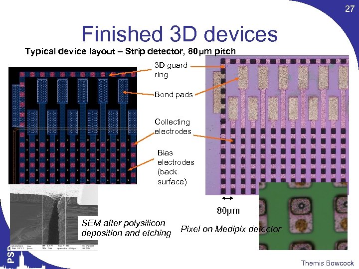 27 Finished 3 D devices Typical device layout – Strip detector, 80μm pitch 3