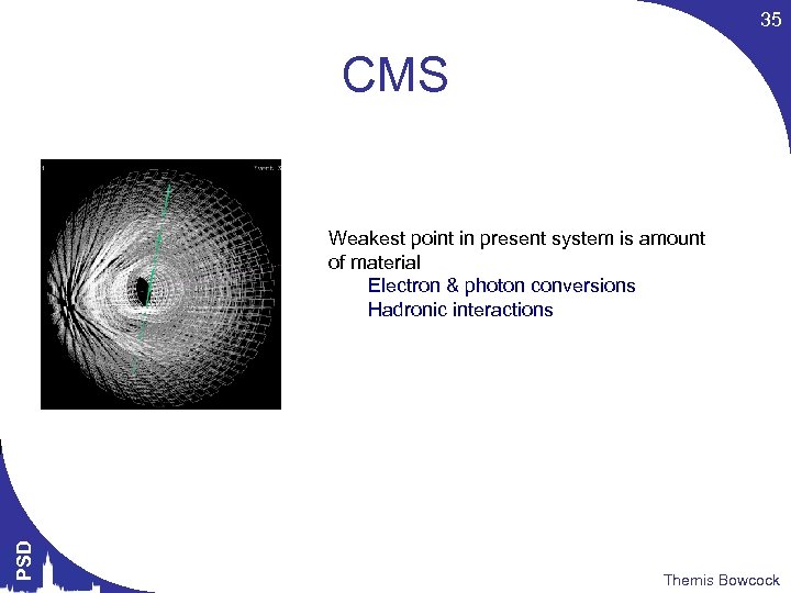 35 CMS PSD Weakest point in present system is amount of material Electron &