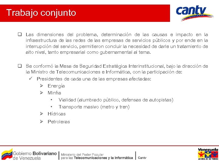 Trabajo conjunto q Las dimensiones del problema, determinación de las causas e impacto en