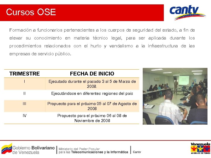 Cursos OSE Formación a funcionarios pertenecientes a los cuerpos de seguridad del estado, a